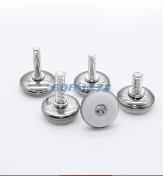 Moistureproof White Furniture Screw Adjustable Leveling Feet Pad