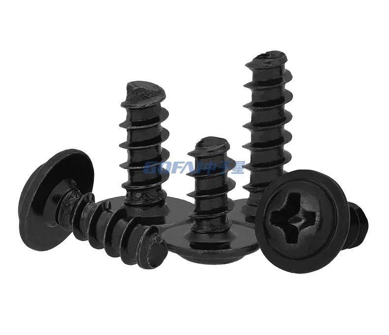Stainless Steel Carbon Steel Black Zinc/ Bright Nickel Cross Round Head Self Tapping Flat Tail Screw