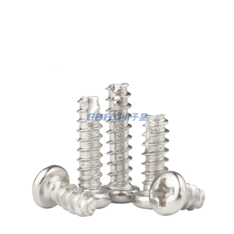 304 316 Stainless Steel Carbon Steel Black Cross Round Head Pan Head Cutting Tail Self Tapping Screw
