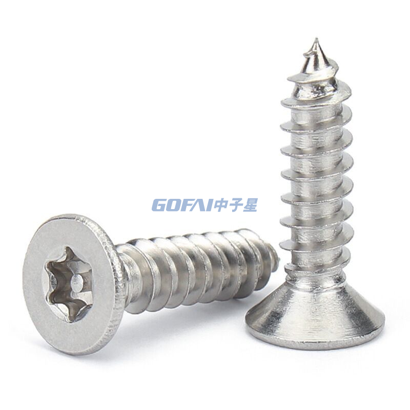 304 Stainless Steel Plum Blossom Groove Screw with Column Tapered Self-tapping Screws with Countersunk Head Plum Blossom