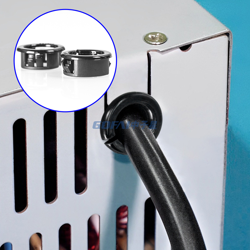 Snap in Locking Nylon Wire Grommet for Furniture Cabinet Panel