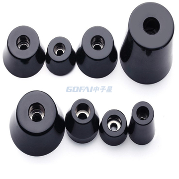 Cheap Column-shaped Black Color Rubber Feet Anti Vibration Isolator Absorber Base Foot Pads for Audio Speaker Cabinet