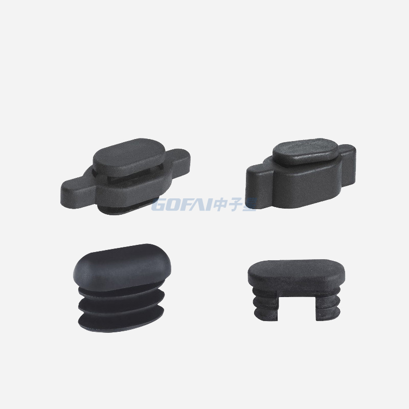 Supplier Furniture Black Plastic Oblique Oval End Cap Tubing Insert Pipe Plugs