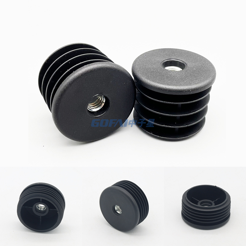 38*M8 Nut Round Plastic Threaded Insert Plug for Furniture Chair Leg Pipe Tube