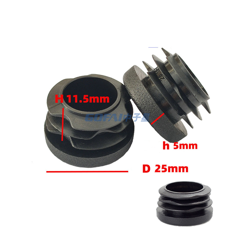 High Quality 1" 25mm Round Plastic Insert Hole Plug PE Plastic Tube End Cap for Furniture Steel Tube Chair Leg