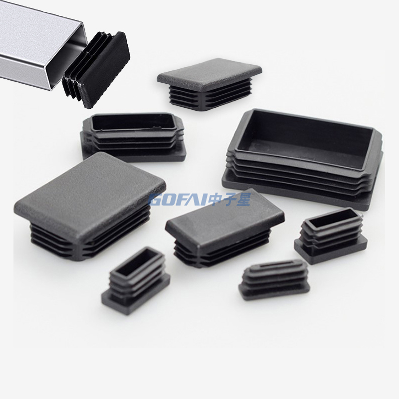 Plastic Pipe End Cap 10*20 15*20 50* 100 Rectangular Plastic Hole Plugs Pipe Inserts for Furniture Metal Tube Chair Leg