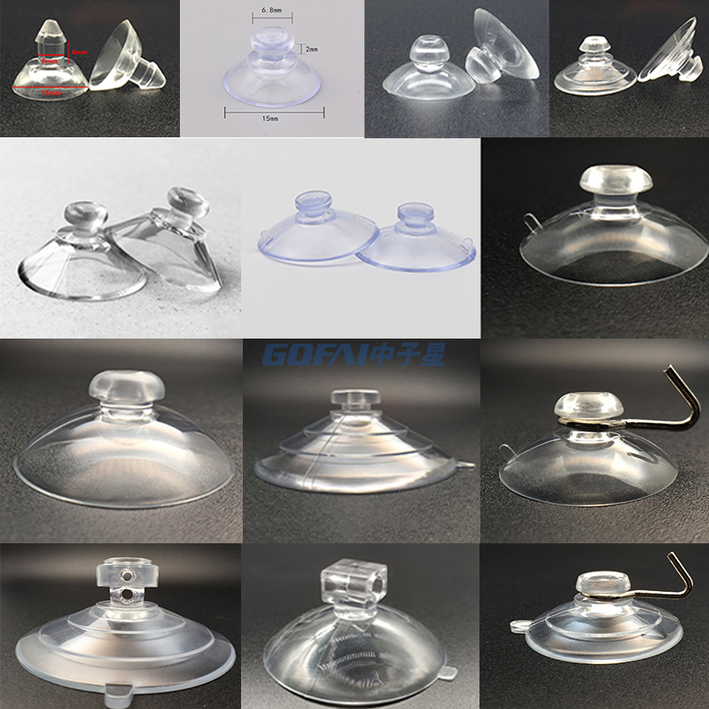 15-80mm Car Glass Table Clear Mushroom Head PVC Suction Cup Transparent PVC Sucker