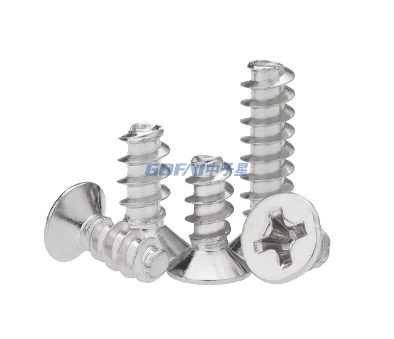 304 316 Stainless Steel Carbon Steel Nickelage Black Cross Countersunk Head Flat Tail Tapping Screws