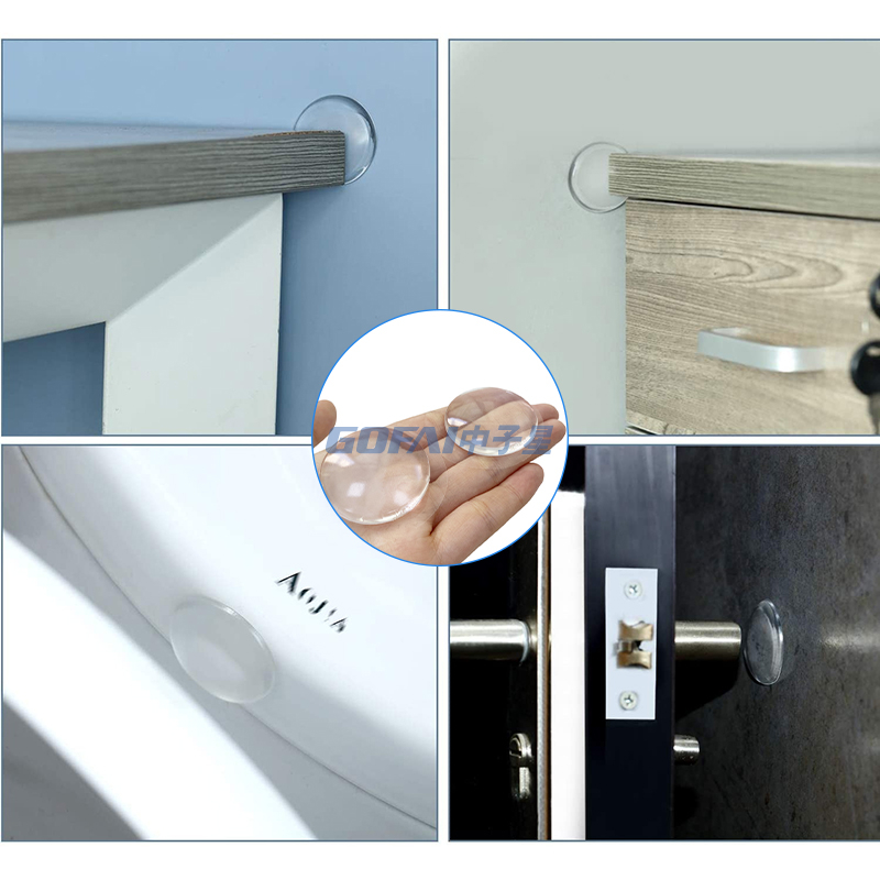 Door Knob Wall Shield Transparent Soft Rubber Door Stopper Wall Protector Self Adhesive Door Handle Bumper