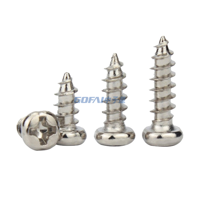 Self-tapping Screws with Cross Round Head Pointed Tail
