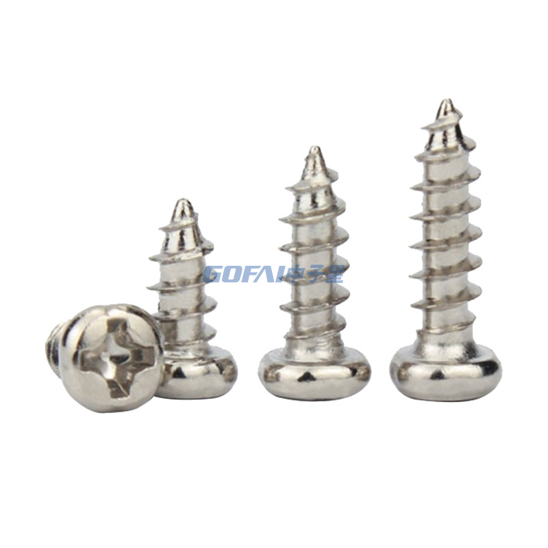 Self-tapping Screws with Cross Round Head Pointed Tail