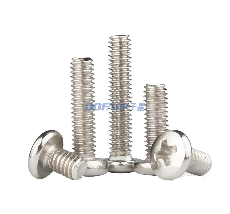 304 Stainless Steel Round Head Cross Shaped Screw with Intermediate Thread/Furniture Handle Screw/Black White Plastic Screw