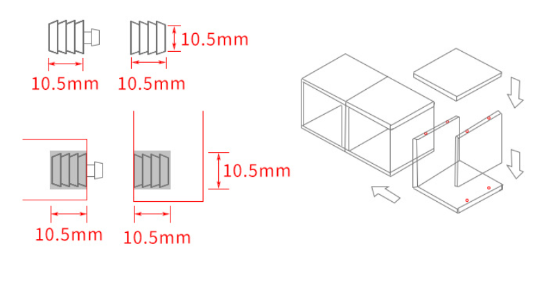 Invisible Plastic Connector for Furniture Board 