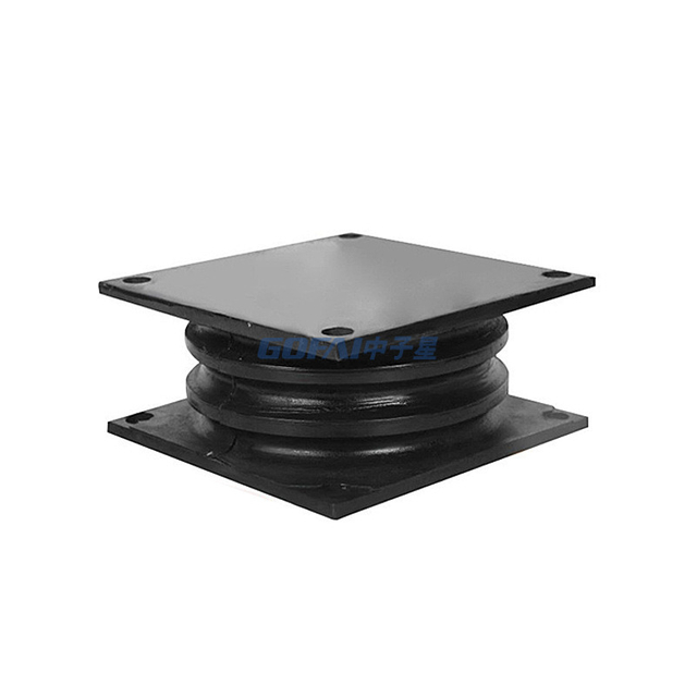 Square Shear Rubber Shock Absorber with Spring Steel Plate Sandwich