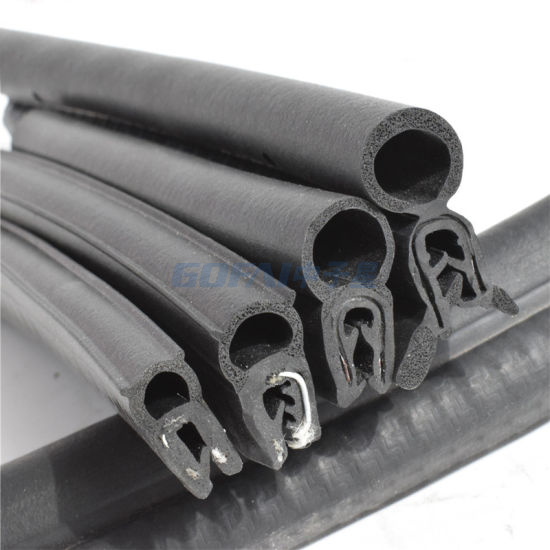 Automotive Top Sponge Bubble Weatherstrip Rubber Extrusion Sealing Strip with Clamping Steel Strip