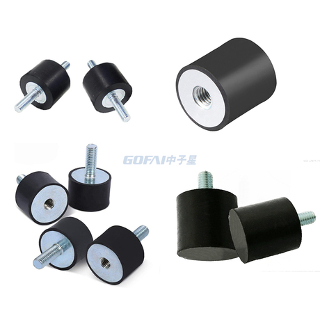 Generator Pump Cylindrical Rubber Bumper with Thread Insert 