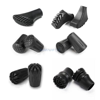 Durable Hiking Pole Protectors Set Replacement Rubber Cane Tips For Walking Stick Trekking Poles