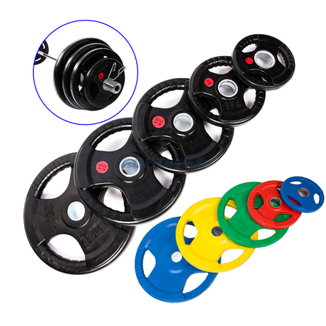 25LB/35LB/45LB/55LB Colour Coded Olympic Rubber Bumper Weights Plates For Barbell