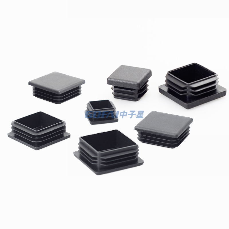 1/2" 1" 1 1/4" 1 1/2" 2" 3" Square Plastic Hole Plugs Inserts for Furniture Metal Tube Chair Leg Plastic Tube End Cap