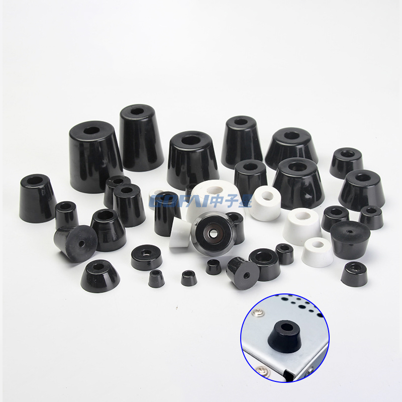 Round Rubber Feet Bumpers Pads with Built in Stainless Steel Washer for Furniture Electronics Cabinet Desk Tables Couches