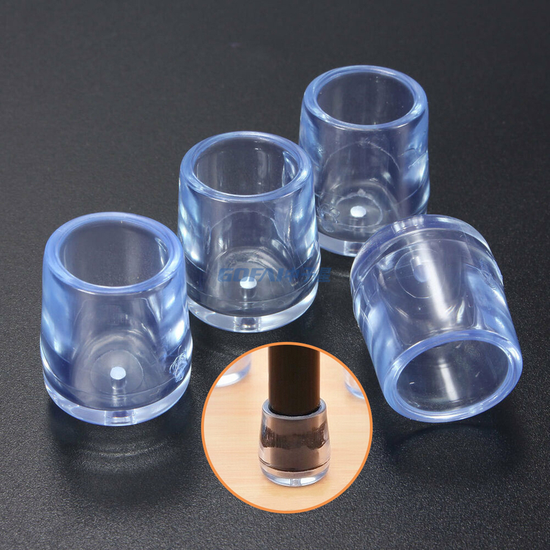 Transparent Protective Cover Chair Leg Cap Clear Non-Slip Noise Reduction Foot Leg Cap