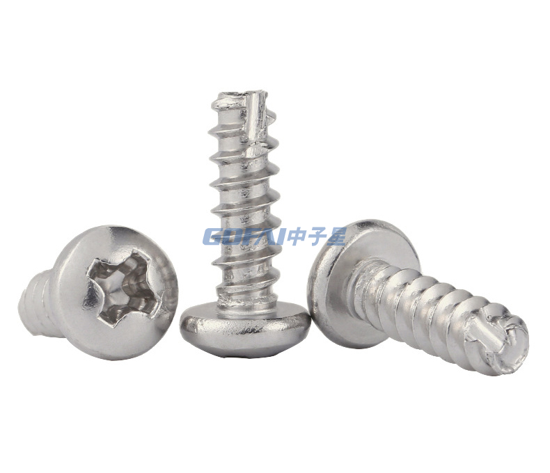 304 316 Stainless Steel Carbon Steel Black Cross Round Head Pan Head Cutting Tail Self Tapping Screw