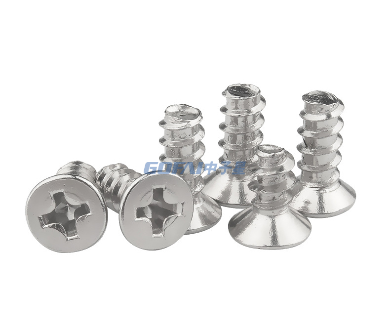 304 316 Stainless Steel Carbon Steel Nickelage Black Cross Countersunk Head Flat Tail Tapping Screws