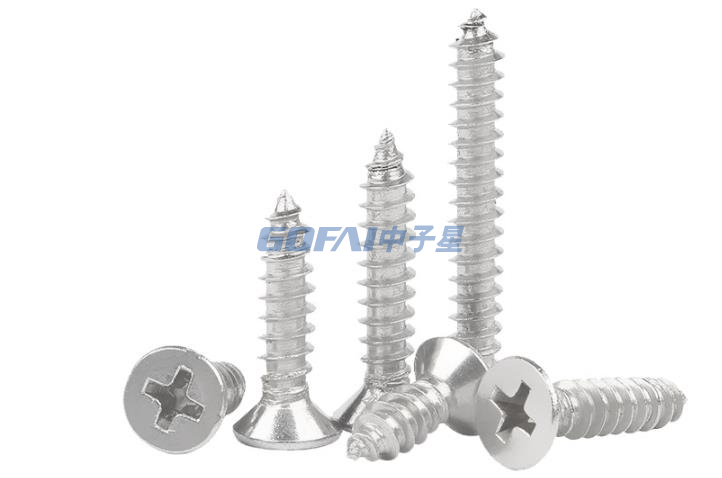 Stainless Carbon Steel Black color-plated zinc Cross Countersunk Head Pointed Tail Tapping Screw Chipboard Screw Furniture Screw