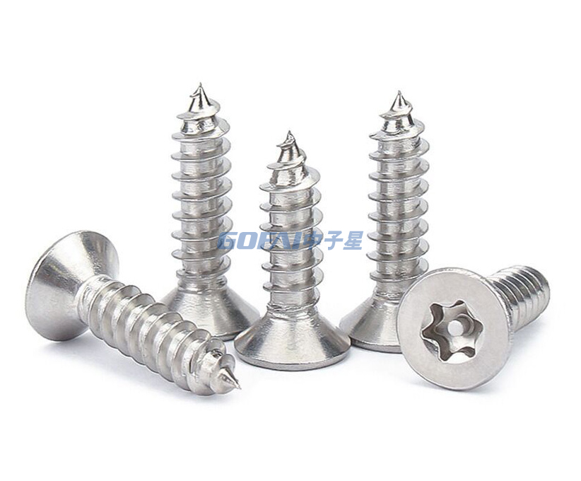 304 Stainless Steel Plum Blossom Groove Screw with Column Tapered Self-tapping Screws with Countersunk Head Plum Blossom