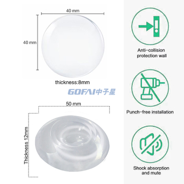 Door Knob Wall Shield Transparent Soft Rubber Door Stopper Wall Protector Self Adhesive Door Handle Bumper