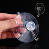 Removable PVC Clear Suction Cup with Hooks for Kitchen Bathroom Shower Wall Window Glass Door