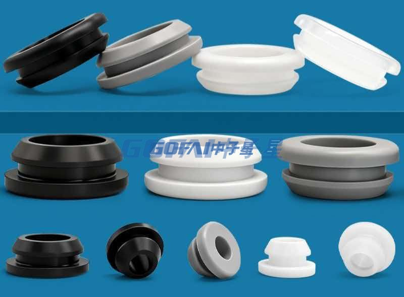 Through Hole Buckled Silicone Rubber Grommet Cable Bushing 