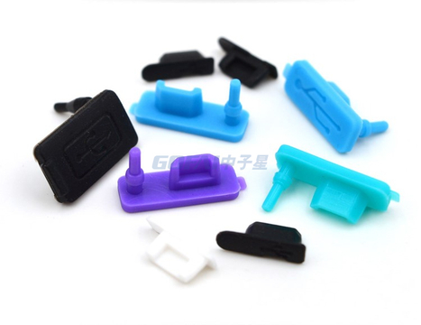 Custom Mobile Phones Silicone Rubber Micro USB Charger Port Dustproof Cover
