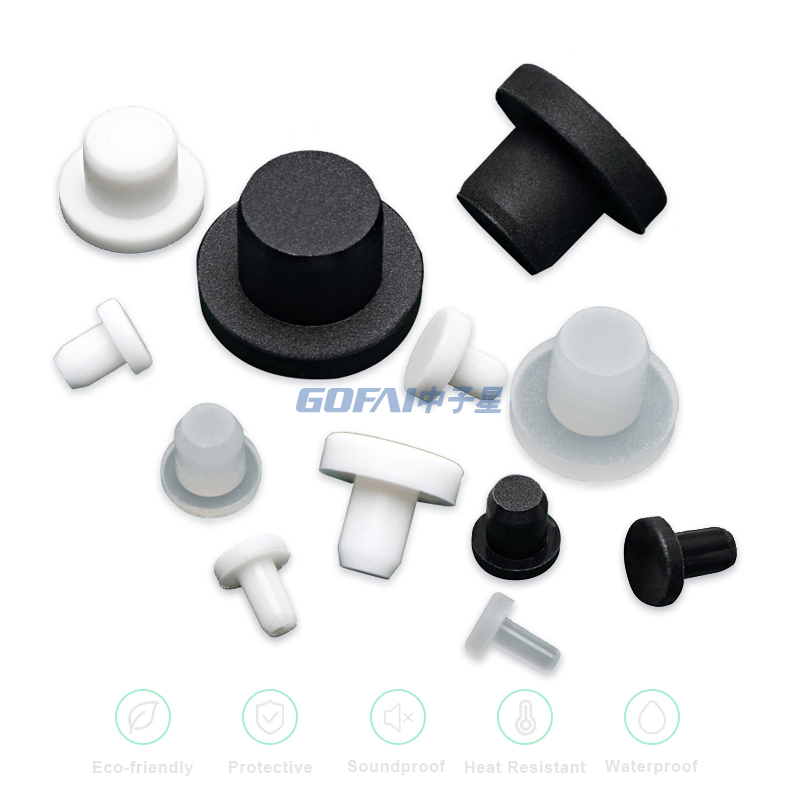 Heat Resistant Flat T-Shaped Silicone Hole Plug Small Anti-Collision Waterproof Rubber Threaded Plugs