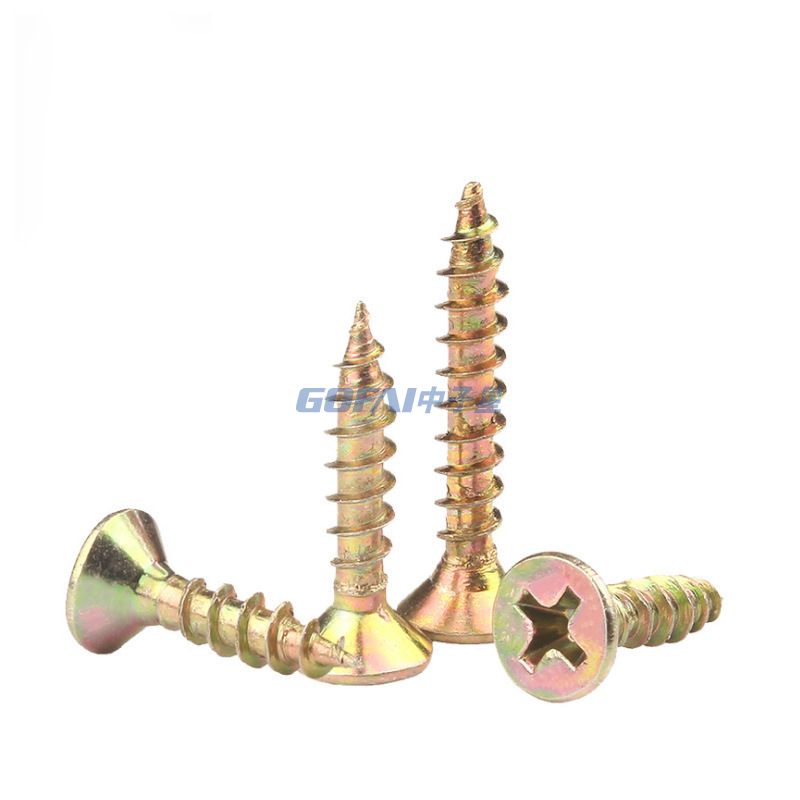 Stainless Carbon Steel Black color-plated zinc Cross Countersunk Head Pointed Tail Tapping Screw Chipboard Screw Furniture Screw