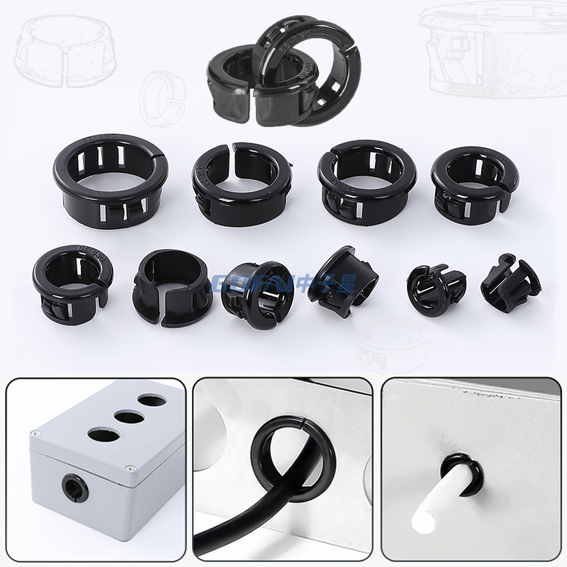 Snap in Locking Nylon Wire Grommet for Furniture Cabinet Panel