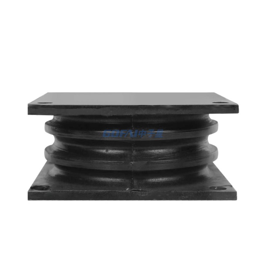 Square Shear Rubber Shock Absorber with Spring Steel Plate Sandwich